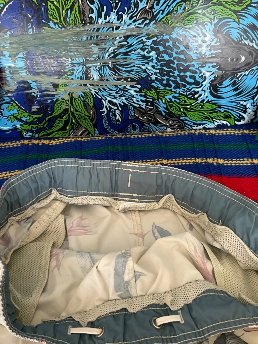 H&M-Tropical Leaf- Birds of Paradise Swim Trunks - Size / See photos